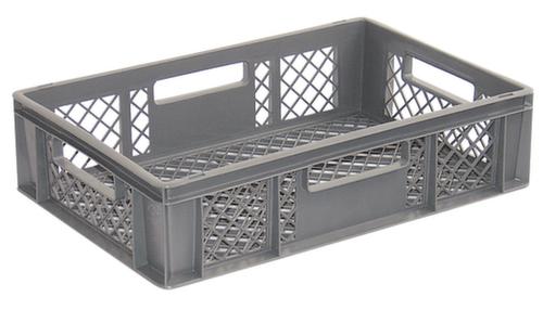 Conteneurs gerbables Euronorm Basic à fond nervuré renforcé, gris, capacité 27 l