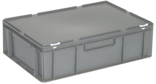 Conteneur Euronom avec couvercle à charnière, gris, HxLxl 185x600x400 mm