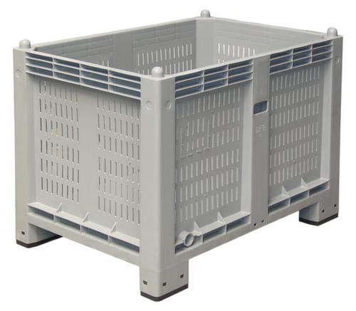 Grandes parois de conteneurs perforées, capacité 550 l, gris, 4 pieds