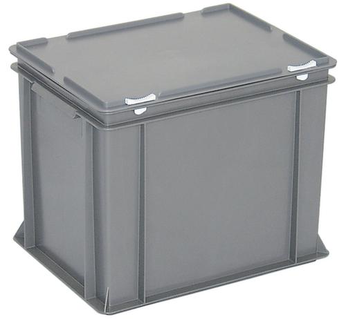 Conteneur Euronom avec couvercle à charnière, gris, HxLxl 335x400x300 mm