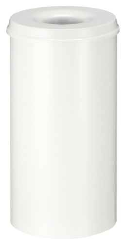 Corbeille à papier autoextinguible en acier, 50 l, blanc, partie supérieure blanc