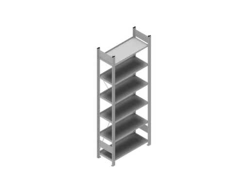 hofe Rayonnage sans boulons pour classeurs, 6 tablettes, RAL9006 aluminium blanc