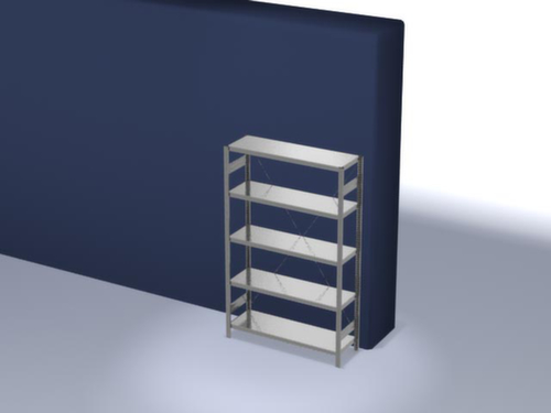 hofe système d'étagères sans vis, hauteur x largeur x profondeur 2000 x 1360 x 435 mm, 5 tablettes