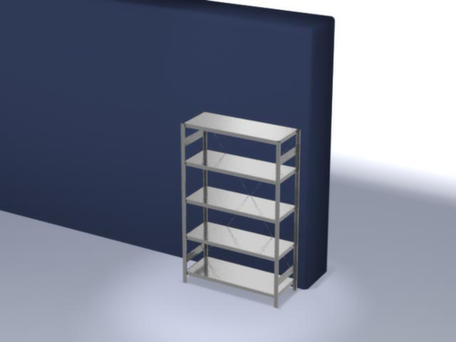 hofe système de rayonnages sans vis de conception standard, hauteur x largeur x profondeur 2000 x 1360 x 535 mm, 5 tablettes