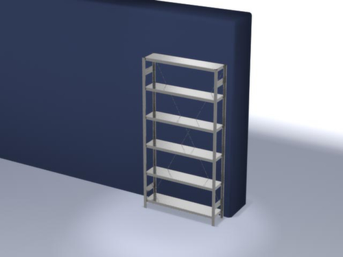 hofe système de rayonnages sans vis de conception standard, hauteur x largeur x profondeur 2500 x 1360 x 335 mm, 6 tablettes