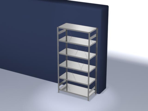 hofe système de rayonnages sans vis de conception standard, hauteur x largeur x profondeur 2500 x 1360 x 635 mm, 6 tablettes