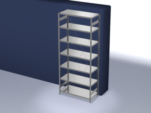 hofe système de rayonnages sans vis de conception standard, hauteur x largeur x profondeur 3000 x 1360 x 635 mm, 7 tablettes