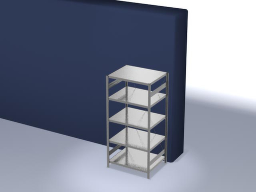 hofe Système de rayonnages sans vis dans une construction mi-lourde, hauteur x largeur x profondeur 2000 x 1060 x 835 mm, 5 tablettes