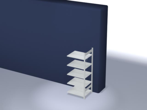 hofe Porte-documents sans vis Zone de fixation pour une utilisation des deux côtés, 5 tablettes, RAL7035 gris clair