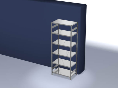 hofe Rayonnages enhofe treillis dans les constructions mi-lourdes, hauteur x largeur x profondeur 2500 x 1060 x 635 mm, 6 tablettes