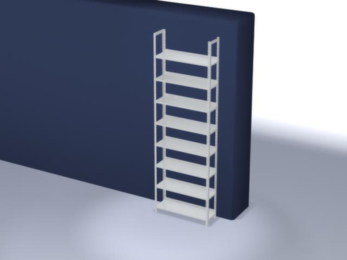hofe Rayonnage à boulonner pour classeurs, 8 tablettes, RAL7035 gris clair