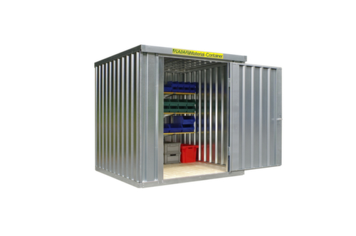 Säbu Conteneur de stockage galvanisé FLADAFI® avec porte battante