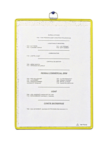 tarifold pochette d'affichage tview, DIN A4, cadre avec œillets métalliques