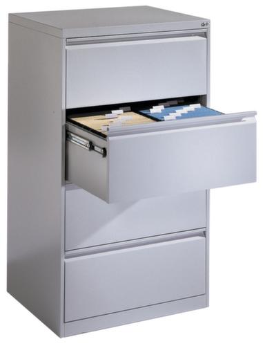 C+P Armoire pour dossiers suspendus avec poignées barres, 4 extensions, RAL7035 gris clair/RAL7035 gris clair