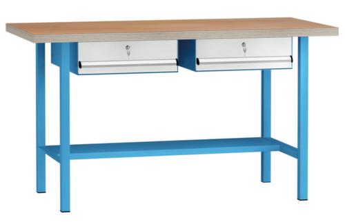 KLW Lutz Établi avec panneau multiplis, 2 tiroirs, 1/2 tablette