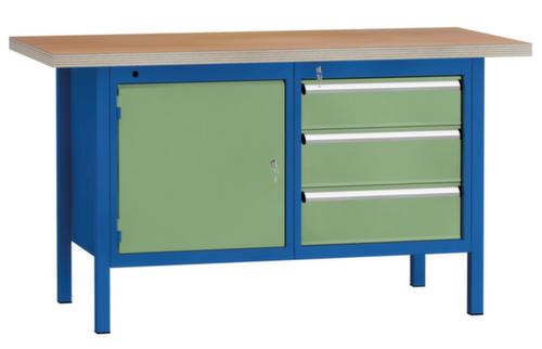 KLW Lutz Établi avec panneau multiplis, 3 tiroirs, 1 armoire