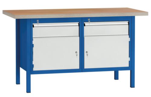 KLW Lutz Établi avec panneau multiplis, 2 tiroirs, 2 armoires