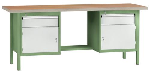 KLW Lutz Établi avec panneau multiplis, 2 tiroirs, 2 armoires, 1/2 tablette