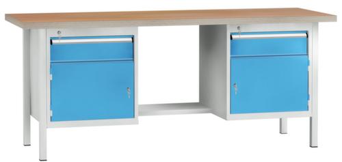 KLW Lutz Établi avec panneau multiplis, 2 tiroirs, 2 armoires, 1/2 tablette