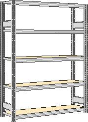 regalwerk Rayonnage sans boulons à plateaux agglomérés avec tablettes, hauteur x largeur x profondeur 2000 x 1751 x 326 mm, 5 tablettes