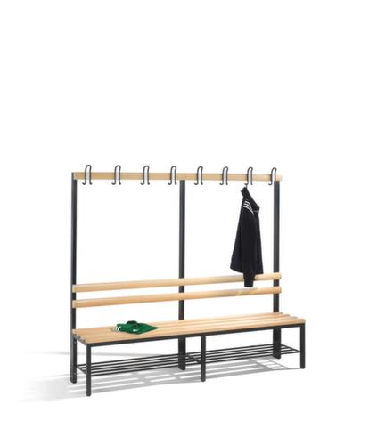 C+P Banc vestiaire avec crochets et lames en bois