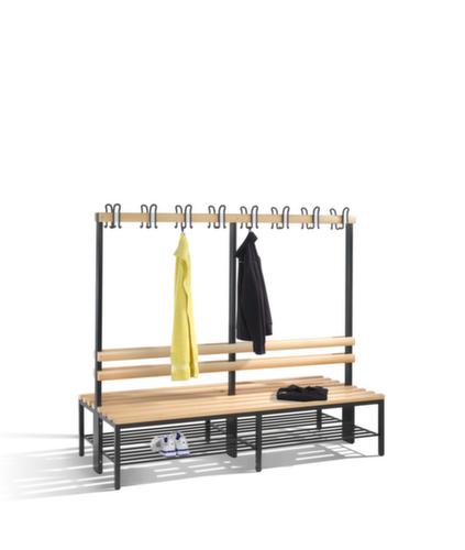C+P Banc vestiaire avec crochets et lames en bois