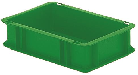 Bac gerbable norme Europe parois + fond pleins, vert, capacité 2,7 l