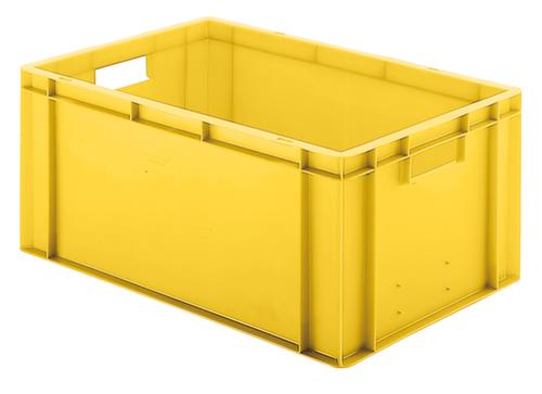 Bac gerbable norme Europe parois + fond pleins, jaune, capacité 51 l