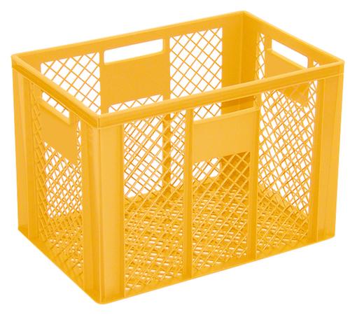 Conteneurs gerbables Euronorm Basic à fond nervuré renforcé, jaune, capacité 83 l