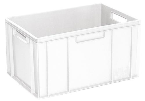 Conteneurs gerbables Euronorm Basic à fond nervuré renforcé, blanc, capacité 63 l
