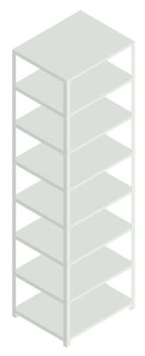 hofe Etagère à dossiers à visser pour une utilisation des deux côtés, 8 tablettes, RAL7035 gris clair