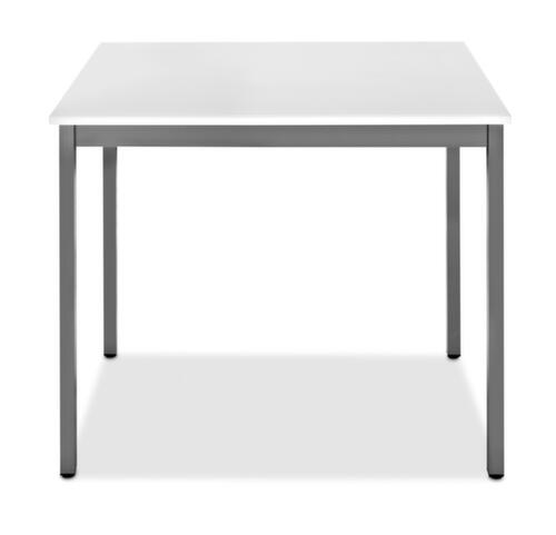 Table polyvalente rectangulaire en tube carré, largeur x profondeur 700 x 600 mm, panneau gris clair