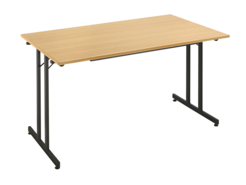 Table pliante polyvalente gerbable, largeur x profondeur 1400 x 800 mm, panneau hêtre