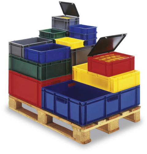 Bac gerbable norme Europe parois + fond pleins, rouge, capacité 10 l