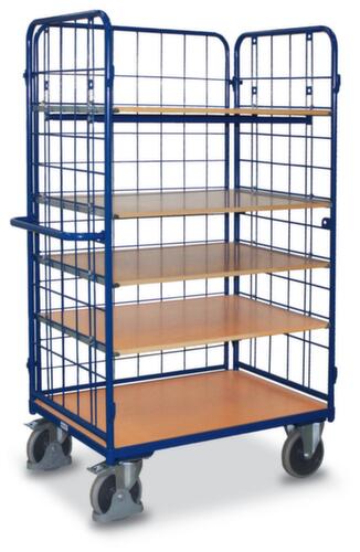 VARIOfit Chariot à étagères avec parois grillagées