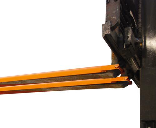 Bauer Rallonge de fourche avec dessous ouvert, RAL7021 gris noir, pour section de dent hauteur x largeur 50 x 125 mm