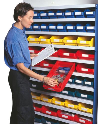 Bac compartimentable à bec, bleu, profondeur 300 mm