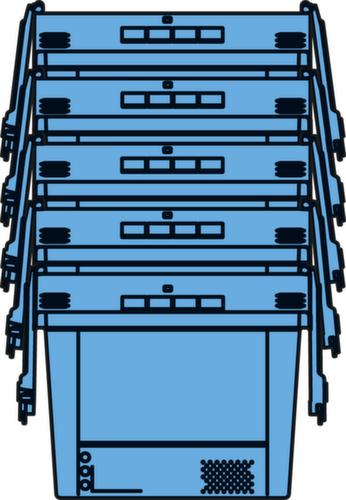BITO Bac réutilisable plombable, capacité 47 l, Couvercle à charnière en 2 parties