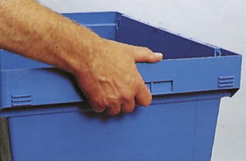 BITO Bac réutilisable plombable, capacité 47 l, Couvercle à charnière en 2 parties