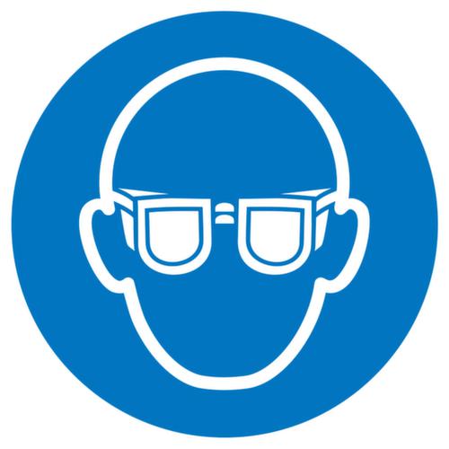 Panneau d'obligation Utiliser une protection des yeux, étiquette