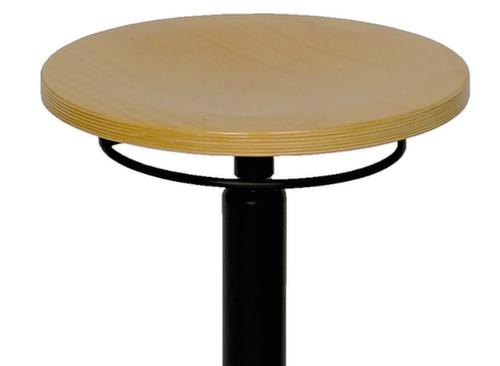 Tabouret pivotant, assise hêtre, patins