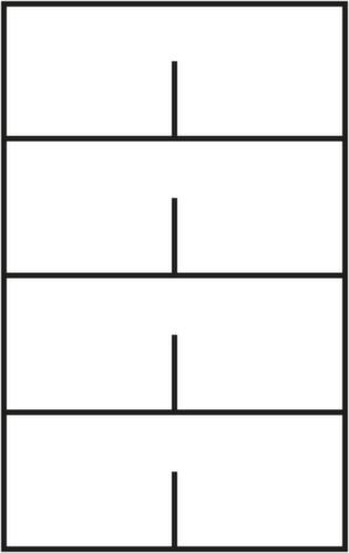 C+P Armoire pour dossiers suspendus deux rangées Asisto, 4 extensions, aluminium blanc/érable