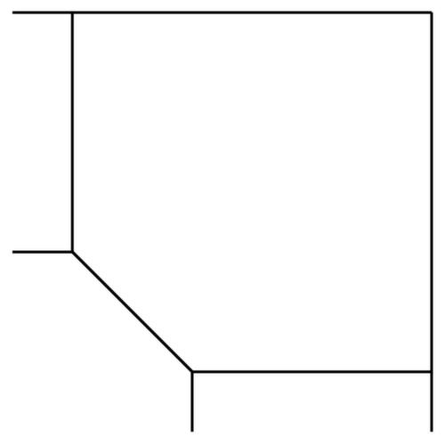 Angle de liaison anguleux Sina 90°, largeur x profondeur 1200 x 1200 mm, plaque hêtre