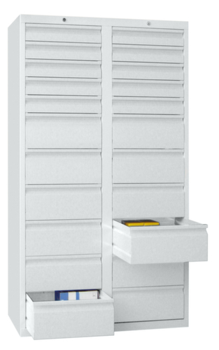 PAVOY Armoire à tiroirs Basis RAL7035, 22 tiroir(s), RAL7035 gris clair/RAL7035 gris clair