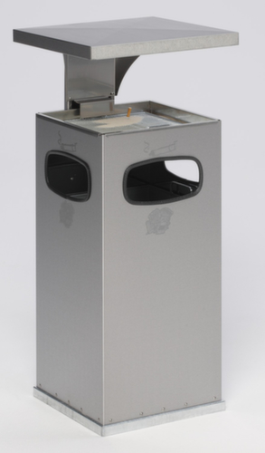VAR Cendrier combiné en acier inoxydable B 32 avec toit