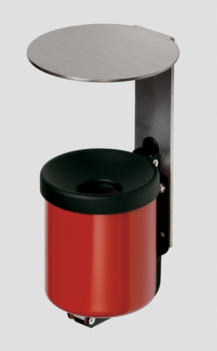 VAR Cendrier mural WH 10 avec toit de protection, RAL3000 rouge vif