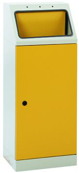 stumpf Collecteur de recyclage FP 45, 45 l, RAL7035/RAL1003, couvercle RAL1003 jaune de sécurité