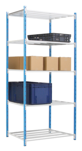 Manorga rayonnages sans vis pour une utilisation des deux côtés, hauteur x largeur x profondeur 2000 x 916 x 800 mm, 5 tablettes