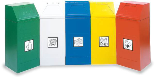 stumpf Conteneur de tri sélectif coupe-feu, 65 l, RAL3000 rouge vif, couvercle RAL3000 rouge vif