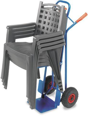 Rollcart Diable porte-chaises, force 250 kg, caoutchouc plein bandage